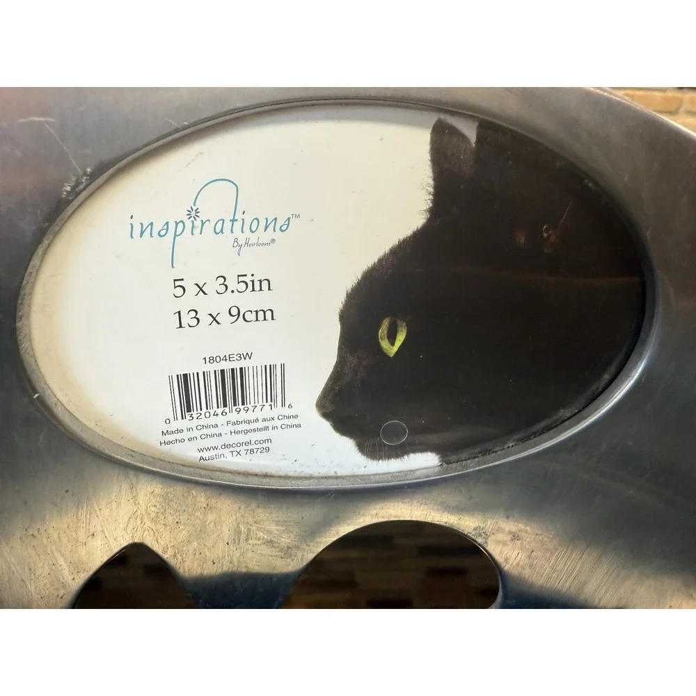 Inspirations 🎣 Purrfect Desk Decor!‎ 🎣 Metal Cat Frame with Fish - 5x3.5